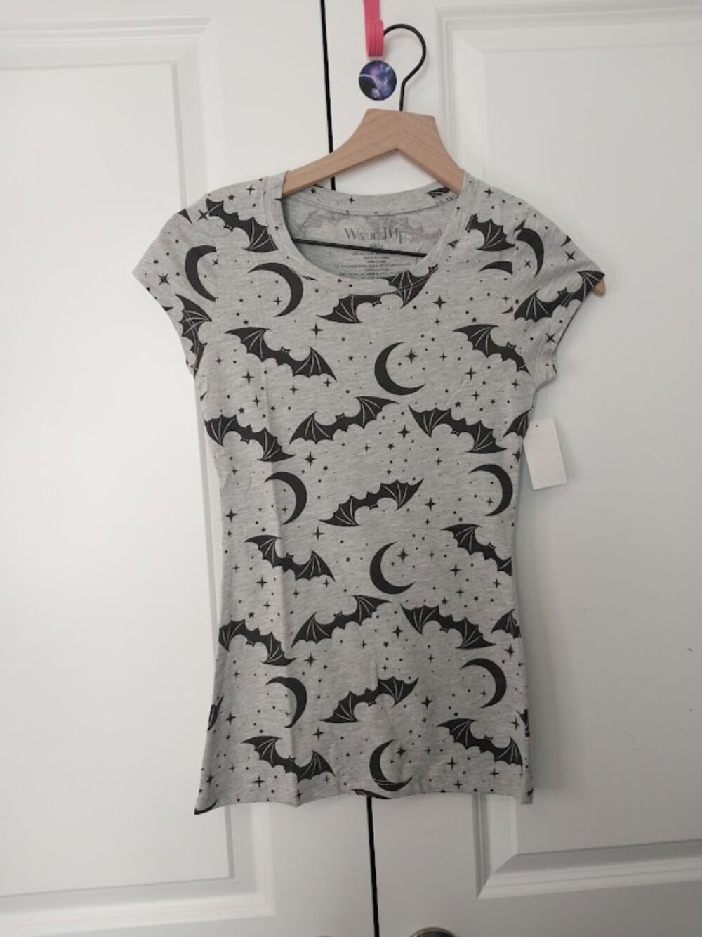 Bat and Moon Print T-Shirt